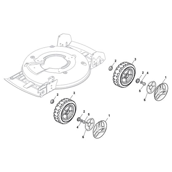 MULTICLIP RENTAL 50 SE B - 2014-2015 - 291502528/S14 - Stiga Rotary Mower Wheels and Hub Caps Diagram