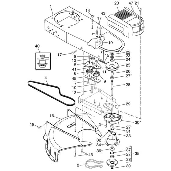 McCulloch MWT420 - 96171000305 - 2016-09 - Cover Parts Diagram