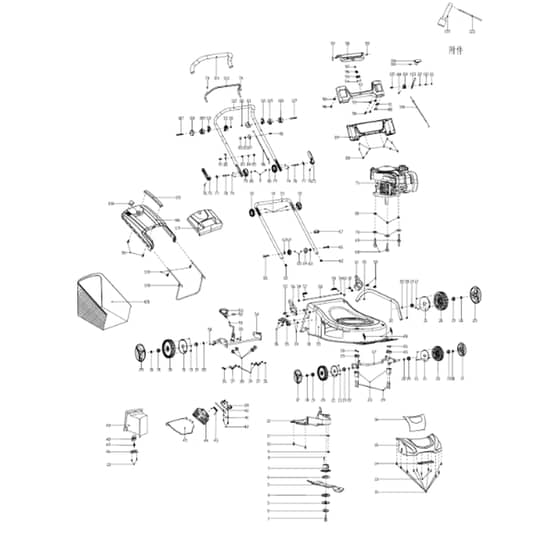 Cobra MX46B - 18" Push Main Diagram