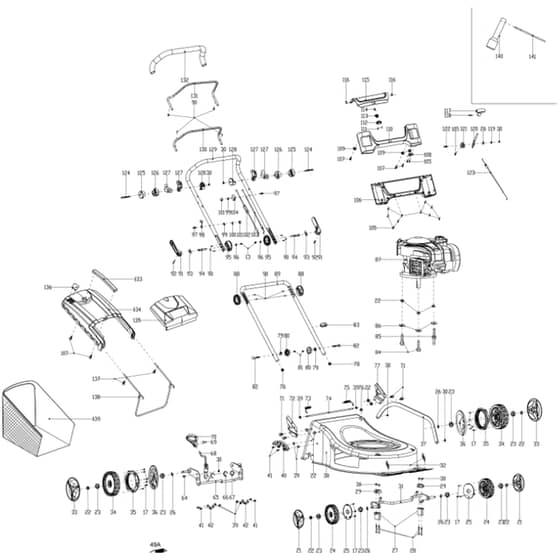 Cobra MX46SPB - 18" Self Propelled Main Diagram