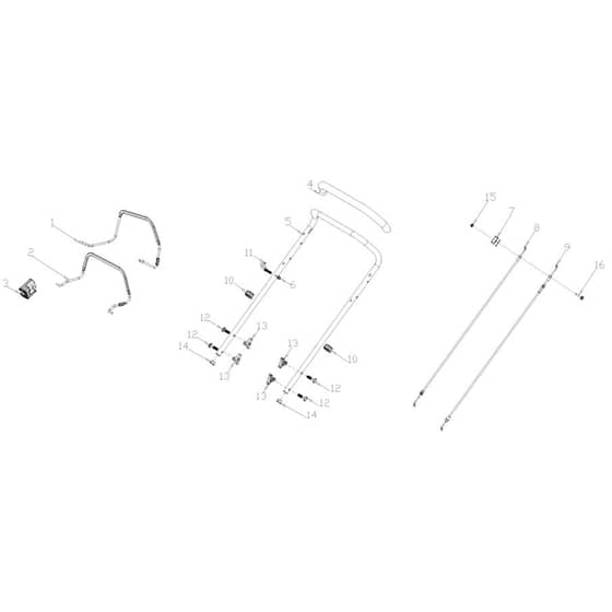 Cobra MX534SPH - 53cm GCV170 Mower Feb 2019 Handle Assy Diagram