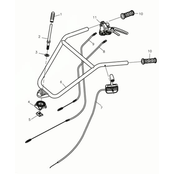 MZ 2075 RKS -  - Efco Tiller Handlebar Diagram