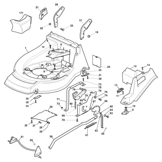 NP 534 TR-B - 2012-2015 - 292155023/12 - Castel Garden Rotary Mower Deck and Height Adjusting Diagram