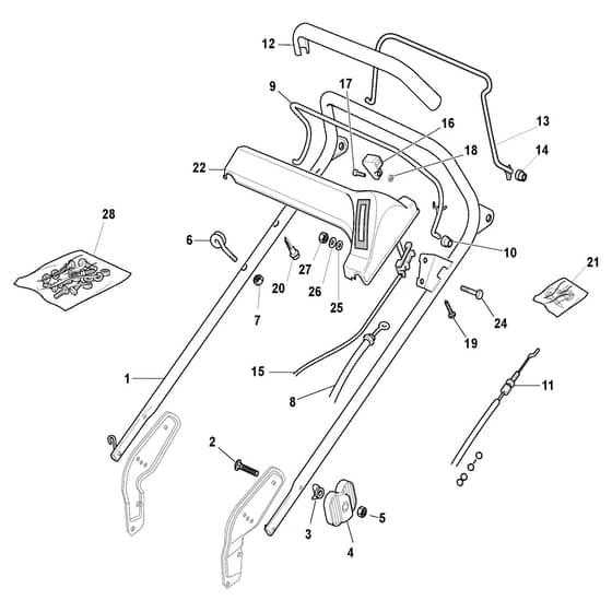 NP 534 TR/E-B - 2012-2016 - 292155523/12 - Castel Garden Rotary Mower Handle Upper Part Diagram