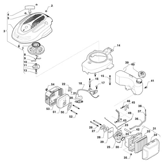 NT 534 - 2022-2024 - 299531043/CX - Castel Garden Rotary Mower Engine-Carburettor, Tank_WBE200 Diagram