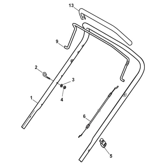 NT 534-B - 2013-2015 - 299531023/SBM - Castel Garden Rotary Mower Handle Upper Part Diagram