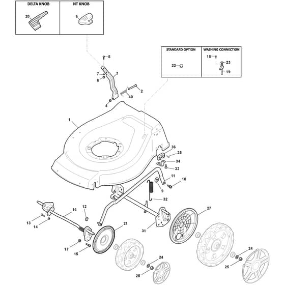 NTL 480 W - 2014-2017 - 299487063/12 - Castel Garden Rotary Mower Deck And Height Adjusting Diagram