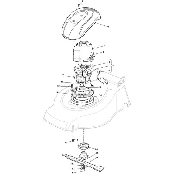 NTL 480 WTR - 2014-2016 - 299487073/12 - Castel Garden Rotary Mower Electric Motor and Blade Diagram