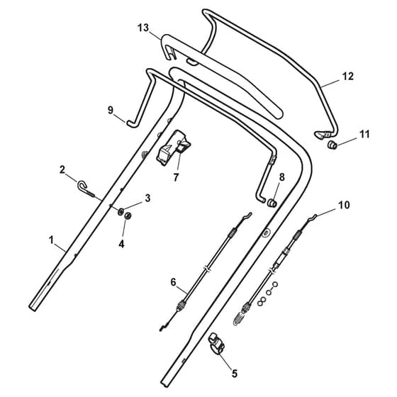NTL 484 TR-H - 2012-2014 - 299482033/11 - Castel Garden Rotary Mower Handle Upper Part Diagram