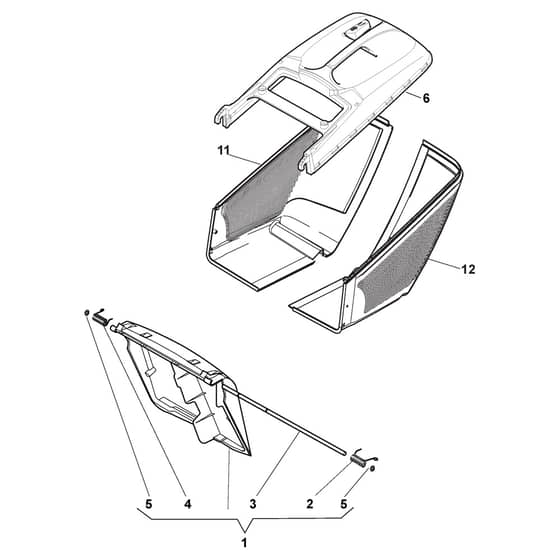 NTL 484 WTR/Q-B - 2012-2014 - 299486823/12 - Castel Garden Rotary Mower Grass Catcher Diagram