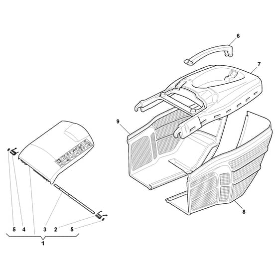 NTL 534 WTR/Q-B - 2017-2019 - 299536927/RFD - Castel Garden Rotary Mower Grass Catcher Diagram