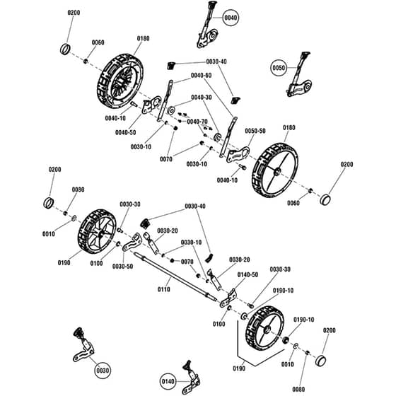 Snapper NX100 7800971-00 Wheel and Height of Cut Group