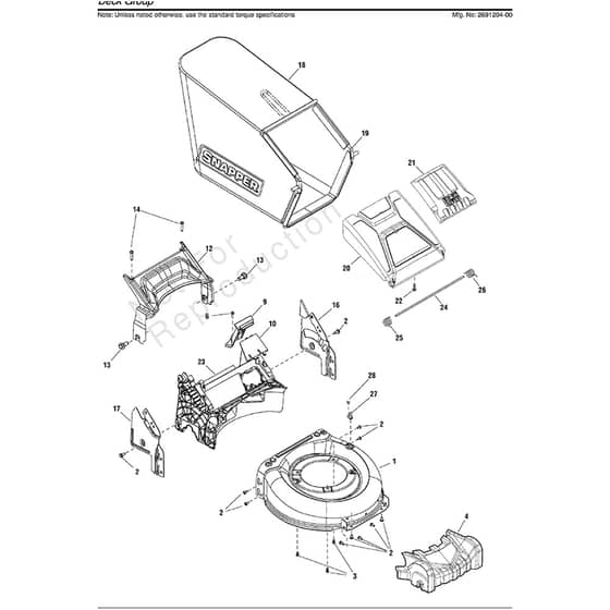 Snapper NX40-2691204-00 Deck Group