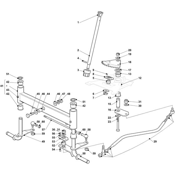 OM 103/16 K - 2021 - Oleo-Mac Ride On Mower Steering arm Diagram