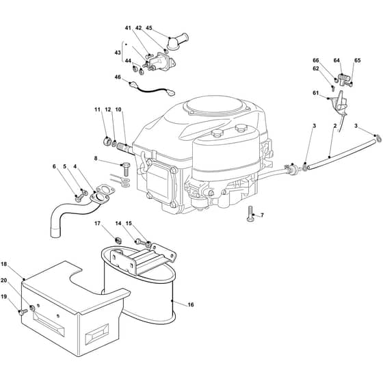 OM 103/16 K - 2022 - Oleo-Mac Ride On Mower Engine Diagram