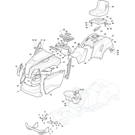 OM 103/21 - 2021 - Oleo-Mac Ride On Mower Body Diagram