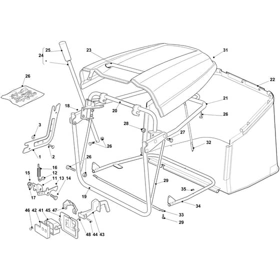 OM 103/21 - 2021 - Oleo-Mac Ride On Mower Grassbag Diagram