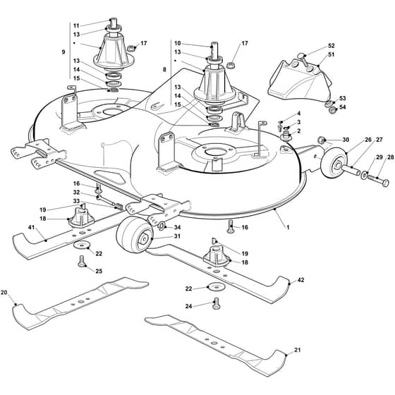 OM 103/22 V - 2019 - Oleo-Mac Ride On Mower Mowing Deck Diagram