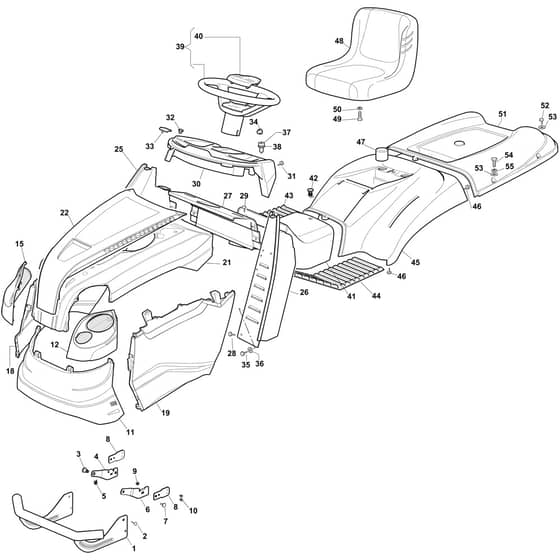 OM 103/22 V - 2020 - Oleo-Mac Ride On Mower Body Diagram