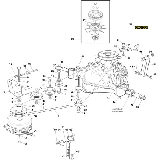 OM 103/22 V - 2020 - Oleo-Mac Ride On Mower Transmission Diagram