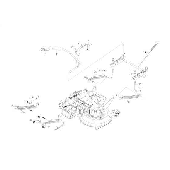 OM 105/16 K - 2023 - Oleo-Mac Ride On Mower Cutting Plate Lifting Diagram
