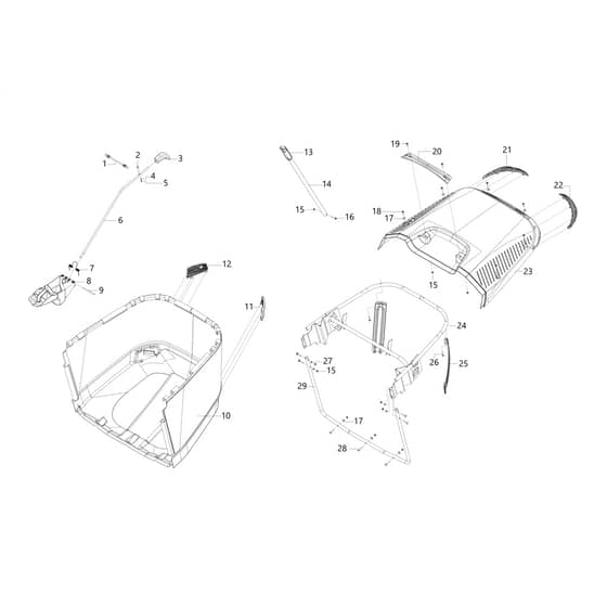 OM 105/16 K - 2023 - Oleo-Mac Ride On Mower Grasscatcher Diagram