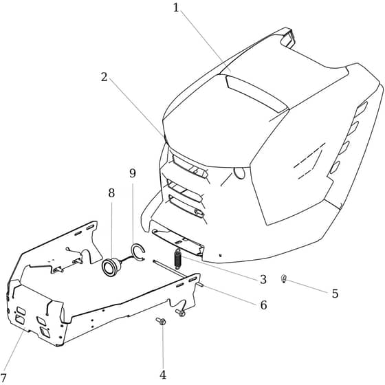 OM 106/16 KH EXCLUSIVE - 2024 - Oleo-Mac Ride On Mower Hood (2/2) Diagram