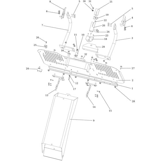 OM 106/16 KH (K1600AVD) - 2023 - Oleo-Mac Ride On Mower Chute and collector assy Diagram