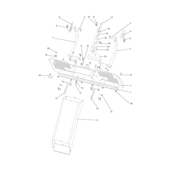 OM 106/16 KH (K1600AVD) - 2024 - Oleo-Mac Ride On Mower Chute and collector assy Diagram