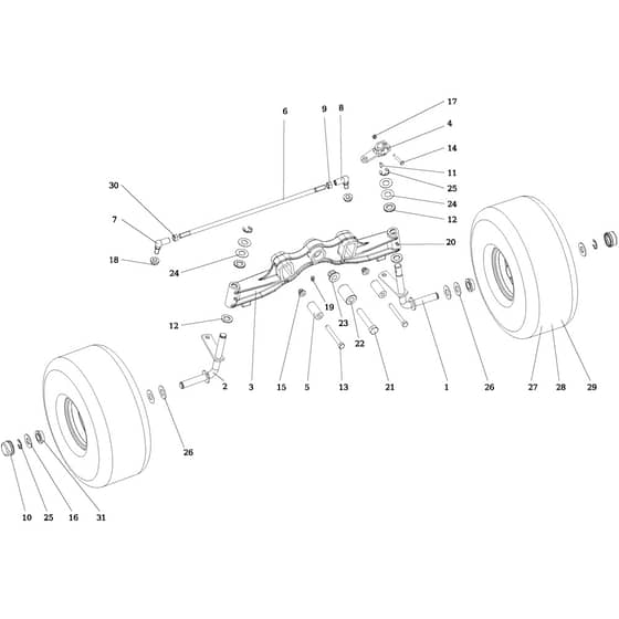 OM 106/20 KWH - 2024 - Oleo-Mac Ride On Mower Front axle Diagram