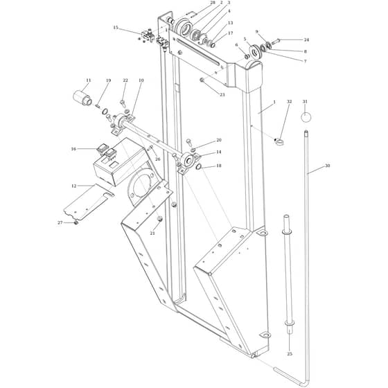 OM 106/24 KH 4x2 HD (K2400AVD V-TWIN-EURO5) - 2017 - Oleo-Mac Ride On Mower Frame Diagram