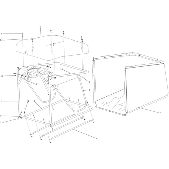 OM 106/24 KH 4x2 HD (K2400AVD V-TWIN-EURO5) - 2017 - Oleo-Mac Ride On Mower Grass collector Diagram