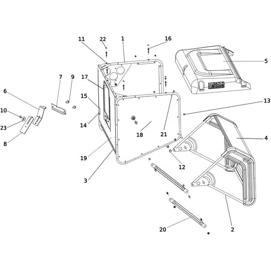 OM 106/24 KH 4x2 HD (K2400AVD V-TWIN-EURO5) - 2024 - Oleo-Mac Ride On Mower Grass collector Diagram