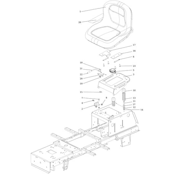 OM 106/24 KH 4x2 HD (K2400AVD V-TWIN-EURO5) - 2024 - Oleo-Mac Ride On Mower Hood (1/2) Diagram