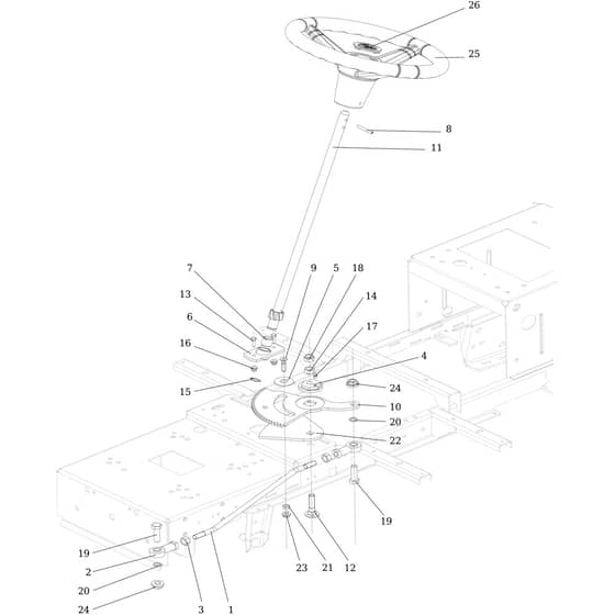OM 106/24 KH 4x2 HD (K2400AVD V-TWIN-EURO5) - 2024 - Oleo-Mac Ride On Mower Steering arm Diagram