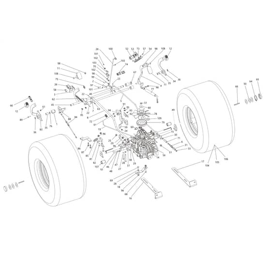 OM 106/24 KH 4x2 HD (K2400AVD V-TWIN-EURO5) - 2024 - Oleo-Mac Ride On Mower Transmission Diagram