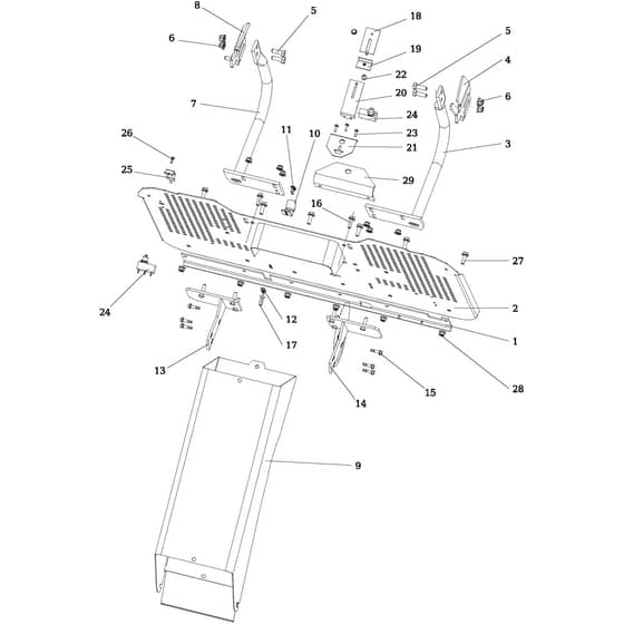 OM 106/24 KH (K2400AVD V-TWIN) - 2017 - Oleo-Mac Ride On Mower Chute and collector assy Diagram