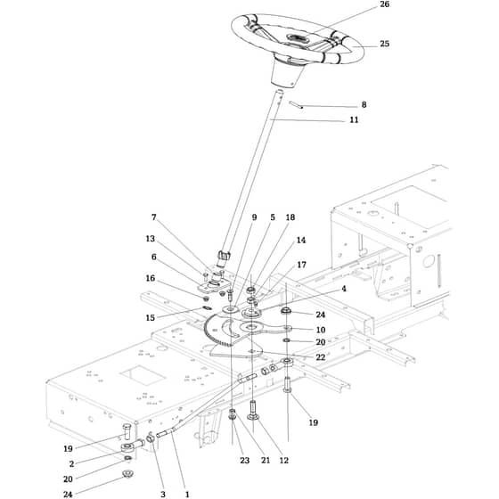 OM 106/24 KH (K2400AVD V-TWIN) - 2017 - Oleo-Mac Ride On Mower Steering arm Diagram