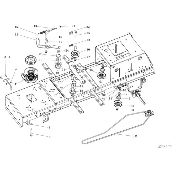 OM 106/24 KH (K2400AVD V-TWIN) 4x4 - 2017 - Oleo-Mac Ride On Mower Clutch pulley Diagram
