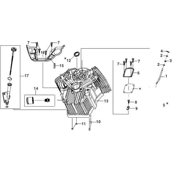 OM 106/24 KH (K2400AVD V-TWIN) 4x4 - 2017 - Oleo-Mac Ride On Mower Cylinder and crankcase Diagram