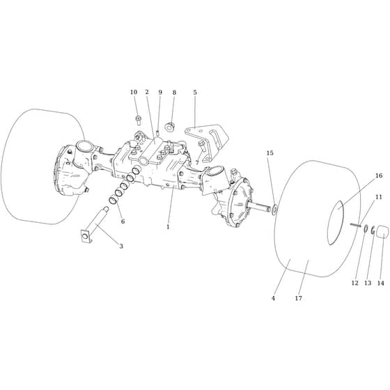 OM 106/24 KH (K2400AVD V-TWIN) 4x4 - 2017 - Oleo-Mac Ride On Mower Front axle Diagram