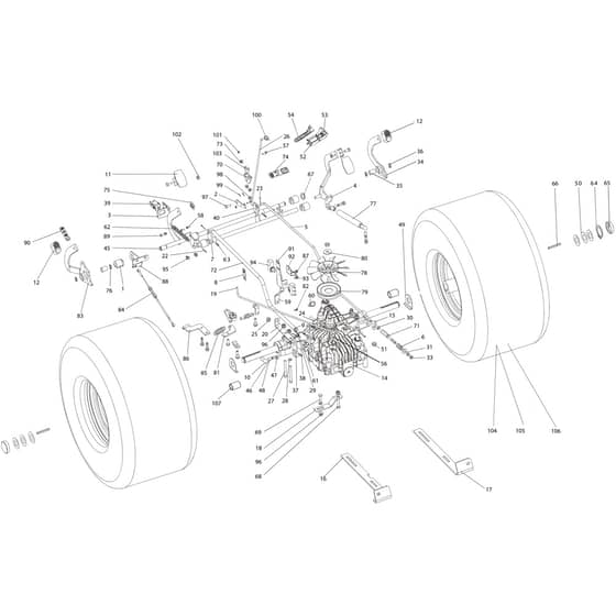 OM 106/24 KH (K2400AVD V-TWIN) 4x4 - 2017 - Oleo-Mac Ride On Mower Transmission Diagram