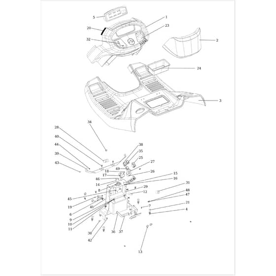 OM 106/24 KH (K2400AVD V-TWIN) 4x4 - 2022 - Oleo-Mac Ride On Mower Dashboard Diagram