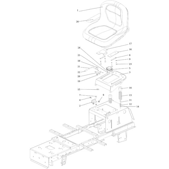 OM 106/24 KH (K2400AVD V-TWIN) 4x4 - 2022 - Oleo-Mac Ride On Mower Hood (1/2) Diagram