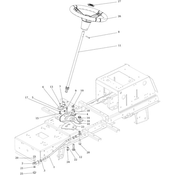 OM 106/24 KH (K2400AVD V-TWIN) 4x4 - 2022 - Oleo-Mac Ride On Mower Steering arm Diagram