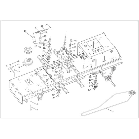 OM 106/24 KH (K2400AVD V-TWIN) 4x4 - 2023 - Oleo-Mac Ride On Mower Clutch pulley Diagram