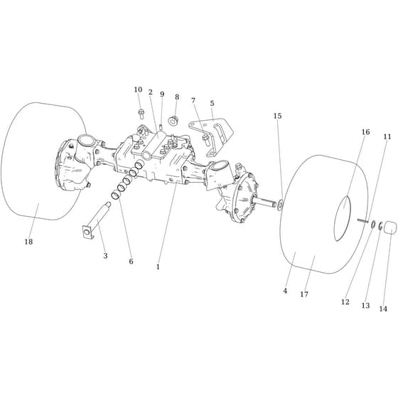 OM 106/24 KH (K2400AVD V-TWIN) 4x4 - 2024 - Oleo-Mac Ride On Mower Front axle Diagram