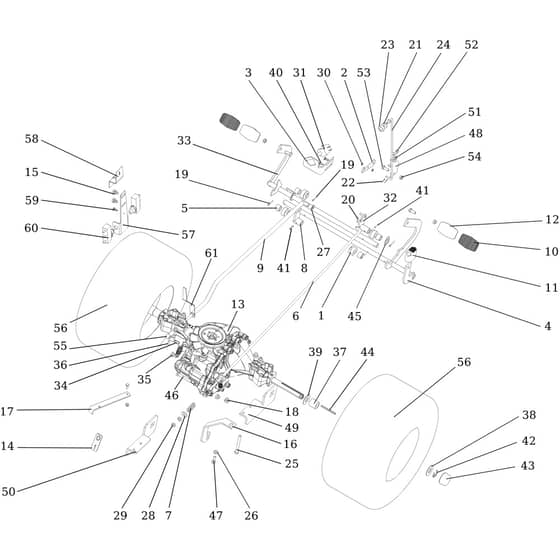 OM 107 L/17.5 H - 2016 - Oleo-Mac Ride On Mower Transmission Diagram