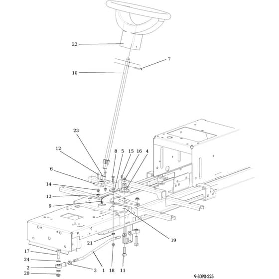 OM 107 L/24 KH (K2400AVD V-TWIN) - 2017 - Oleo-Mac Ride On Mower Steering arm Diagram
