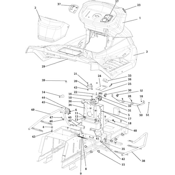OM 107 L/24 KH (K2400AVD V-TWIN) - 2018 - Oleo-Mac Ride On Mower Dashboard Diagram